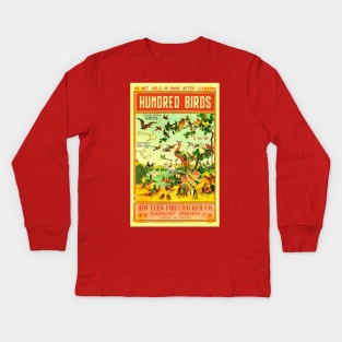 VINTAGE FIRECRACKER HUNDRED BIRDS MADE IN MACAU Kids Long Sleeve T-Shirt